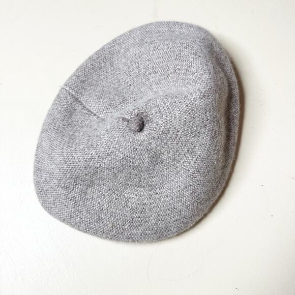 Womens Wool Blend Taupe Cream Beret Preppy Academia Parisian Quiet Luxury - Picture 1 of 5